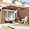 vidaXL Retractable Awning Burgundy 300 x 250 cm Aluminium and Fabric