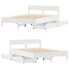 vidaXL Bed Frame without Mattress White 150x200 cm King Size Solid Wood Pine