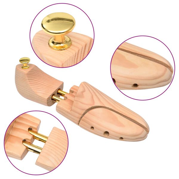 vidaXL Shoe Trees 5 Pairs Size 38-39 Solid Pine Wood