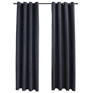 vidaXL Blackout Curtains with Metal Rings 2 pcs Anthracite 140x225 cm