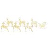 vidaXL LED Reindeers with 40 LEDs 7 pcs Gold PET
