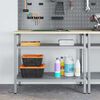 vidaXL Work Table with Shelf Grey 100 x 55 x 85 cm Powder-Coated Steel
