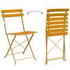 vidaXL Garden Folding Chair Folding 2 pcs Mustard 42 x 46 x 82cm Steel