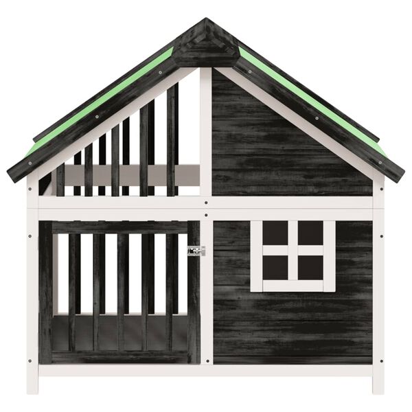 vidaXL Dog Kennel Grey 96x60.5x87 cm Solid Wood Pine