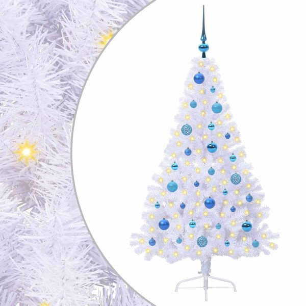 vidaXL Artificial Christmas Tree with Stand White 150 cm PVC and Steel