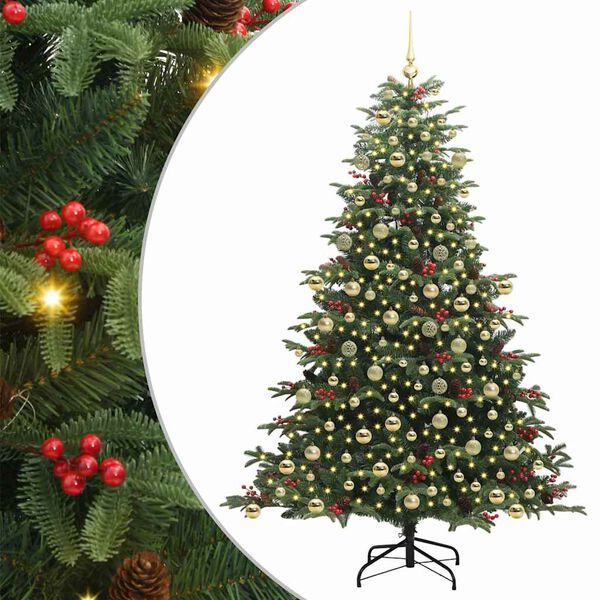 vidaXL Artificial Christmas Tree with 300 LEDs with Stand Green 210 cm