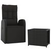 vidaXL 2 Piece Garden Lounge Set Black Poly Rattan&Steel