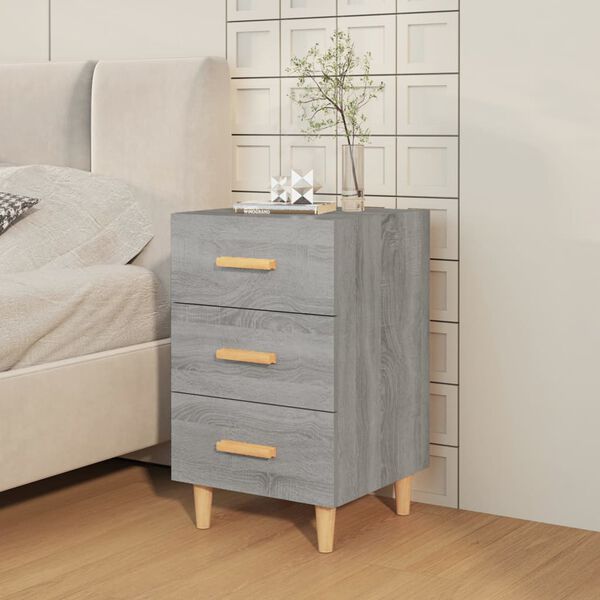 vidaXL Bedside Cabinet Grey Sonoma 40x40x66 cm Engineered Wood