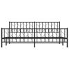 vidaXL Metal Bed Frame without Mattress with Footboard Black 200x200cm