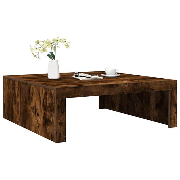 vidaXL Coffee Table Smoked Oak 100x100x35 cm Engineered Wood