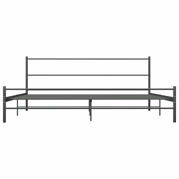 284684 vidaXL Bed Frame without Mattress Grey Metal 180x200 cm Super King