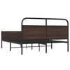 vidaXL Metal Bed Frame without Mattress Brown Oak 150x200 cm King Size