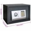 vidaXL Digital Safe with Lock Dark grey 35 x 25 x 25 cm Steel