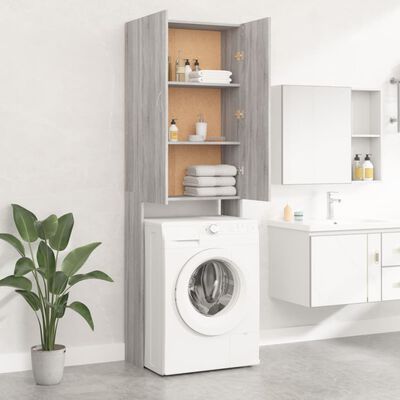 vidaXL Washing Machine Cabinet Grey sonoma 64x25.5x190 cm