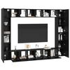 vidaXL TV Cabinet Set Wall-mounted 10 pcs Black Oak 30.5 x 30 x 90 cm