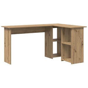 vidaXL Desk with Shelf Artisan Oak 142 x 102 x 73 cm Engineered Wood