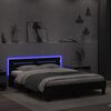 vidaXL Bed Frame with LED without Mattress Black 140x200 cm
