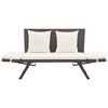 vidaXL Garden Bench with Cushions Brown 176 cm Poly Rattan