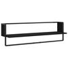 vidaXL 6 Piece Wall Shelf Set with Bars Black Engineered Wood
