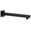 vidaXL Shower Support Arm Square Stainless Steel 201 Black 30 cm