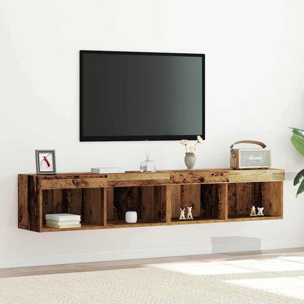vidaXL TV Cabinet Set 2 pcs Old wood 80 x 30 x 30 cm Engineered Wood