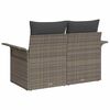 vidaXL Garden Sofa with Cushion Grey 141 x 62 x 69cm Poly Rattan