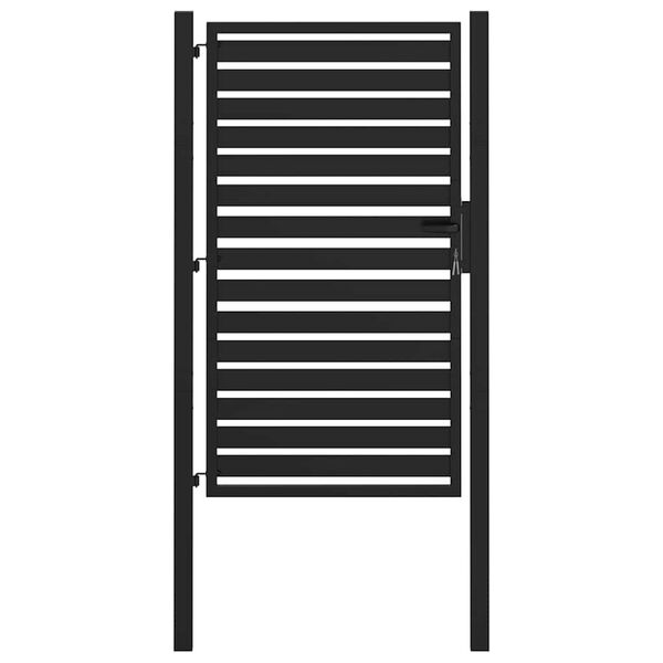 vidaXL Garden Gate Lockable Black 100x150 cm Aluminium
