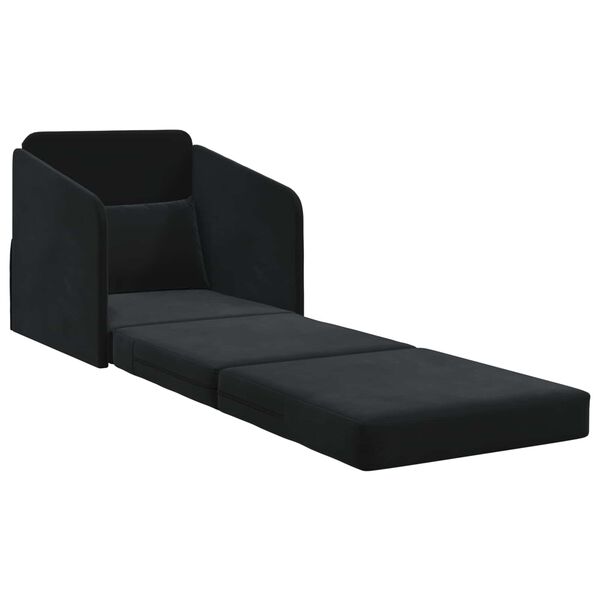 vidaXL Folding Sofa Bed Black 65 x 80 x 83 cm Velvet