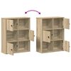 vidaXL Bookcase Sonoma Oak 60x24x76.5 cm Engineered Wood