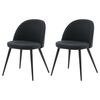 Venture Home Dining Chairs 2 pcs Velvet Polyester Black