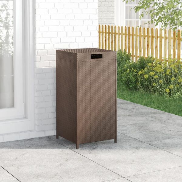 vidaXL Trash Bin Brown 40x40x80 cm Poly Rattan