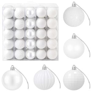 vidaXL Christmas Ball Set 75 pcs White 6 cm Polystyrene