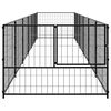 vidaXL Dog Kennel Black 6 m&sup2; Steel