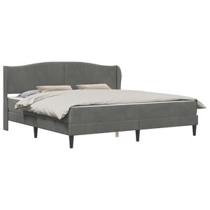 vidaXL Bed Frame with Headboard Dark Grey 180 x 200 cm Velvet