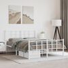vidaXL Metal Bed Frame without Mattress with Footboard White 140x200cm
