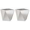 vidaXL Planter 2 pcs Silver 50 x 50 x 50 cm Stainless Steel