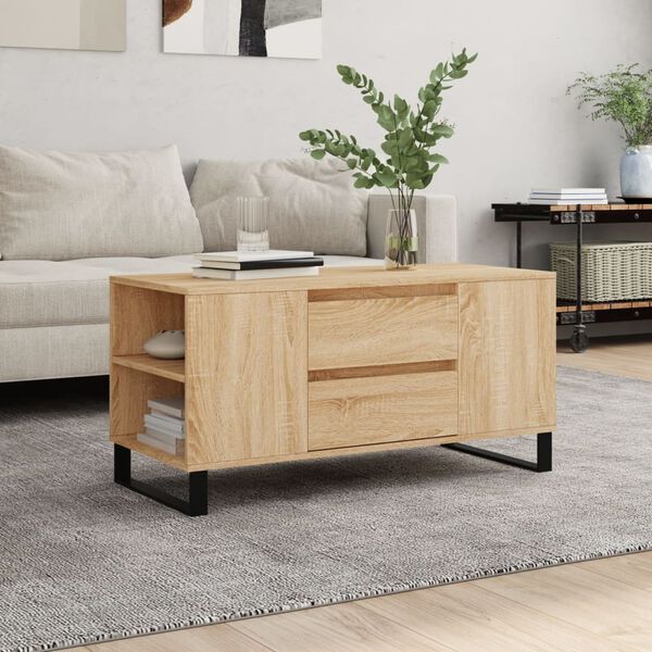 vidaXL Coffee Table Sonoma Oak 102x44.5x50 cm Engineered Wood