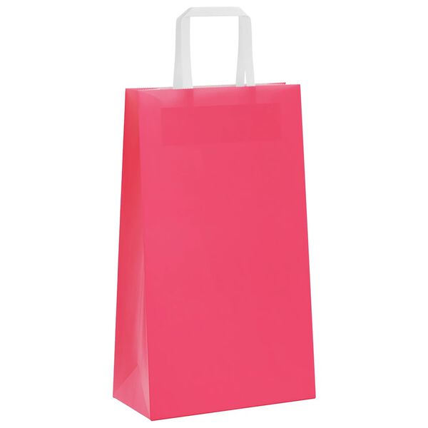 vidaXL Paper Bags 50 pcs with Handles Pink 21x11x36 cm