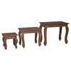 vidaXL Nesting Table 3 pcs Brown Solid Mahogany wood
