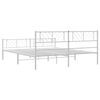 vidaXL Metal Bed Frame without Mattress with Footboard White 183x213cm