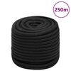 vidaXL Boat Rope Full Black 16 mm 250 m Polypropylene