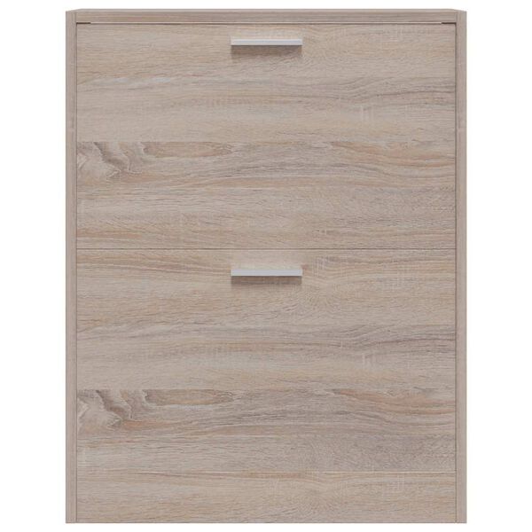 vidaXL Oak Look Wooden Shoe Cabinet with 2 Compartments