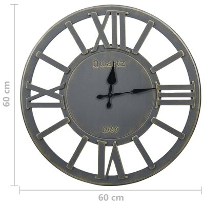 vidaXL Wall Clock Grey 60 cm MDF