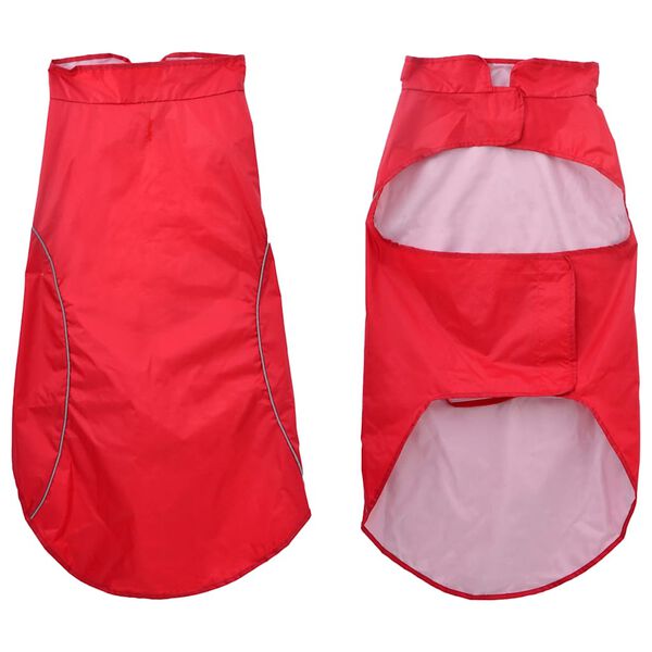 vidaXL Dog Raincoat with Reflective Strips Polyester Red 3XL