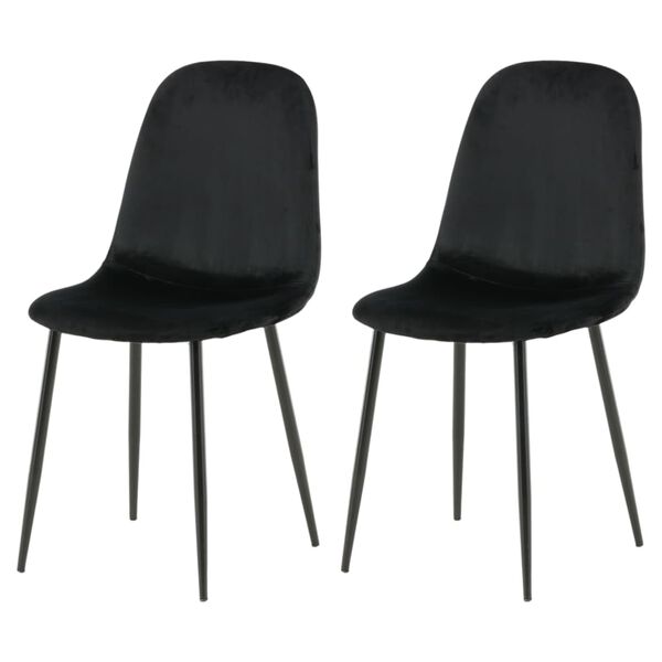 Venture Home Dining Chairs 2 pcs Polar Velvet Black