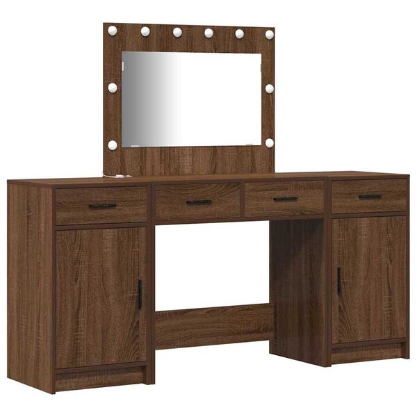 vidaXL Dressing Table 3 pcs Brown 40 x 41 x 75 cm Engineered wood