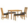 vidaXL Dining Set 5 pcs Black Solid Oak Wood