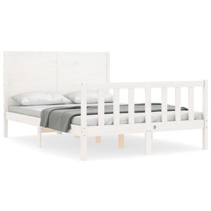 vidaXL Bed Frame without Mattress White 140x190 cm Solid Wood Pine