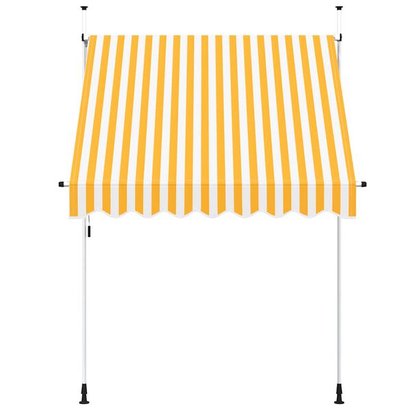 vidaXL Manual Retractable Awning 200 cm Orange and White Stripes