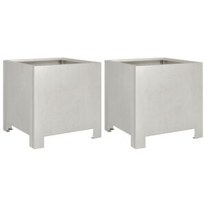 vidaXL Garden Planters 2 pcs 30x30x30 cm Stainless Steel
